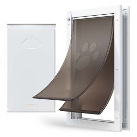 X-Large Dog Door, with Double Magnetic Flaps and Metal Frame, Strong and Weatherproof