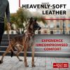 Soft Leather Adjustable Padded Medium-Large Dog Collar with Durable Buckle Brown Color 15-20 inch Neck