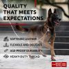 Soft Leather Adjustable Padded Medium-Large Dog Collar with Durable Buckle Brown Color 15-20 inch Neck