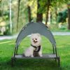 30" x 24" x 28" Elevated Dog Camping Bed/Cot; with UV Protection Shade Canopy, Gray