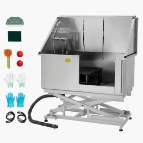 Electric Lift Dog Washing Station, 50Inch Professional Stainless Steel Grooming Tub