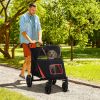 Foldable Dog Stroller up to 66lbs., with Storage, Mesh Windows, Black