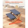 Wooden 2-Step Dog Stairs for Beds & Sofa 110lbs Capacity, Folded Flat Design