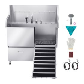 Stainless Steel Dog Washing Station, 50 Inch Grooming Tub
