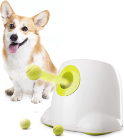 Dog automatic tennis ball launcher interactive machine