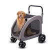 4 Wheeled Dog Stroller with Brakes, 160lbs Capacity