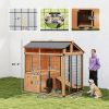 7' x 5' Extra Large Wooden Dog House, Kennel with Platform
