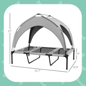 42" x 30" x 37" Elevated Dog Camping Bed; Washable Breathable Mesh with Canopy