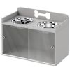 Grey PawHut Feeding Station with Elevated Dog Bowls