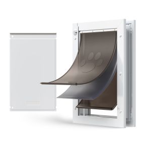 Large Dog Door, with Three Magnetic Flaps and Metal Frame, Strong and Weatherproof