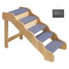 Wooden 5-Step Dog Stairs for High Beds & Sofa 150lbs Capacity, Non-Slip Surface