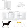 23.5"H Foldable Indoor Dog Fence with Door, 4 Panels Freestanding Support Feet, White