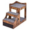 Dog Bunk Bed with Removable Stairs, Window Perch with Storage