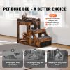 Dog Bunk Bed with Removable Stairs, Window Perch with Storage