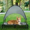 36" x 30" Elevated Portable Dog Cot/Bed with UV Protection Canopy Shade