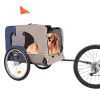 Dog Folding Bike Trailer, Supports 88lbs with 2 Entrances, Safety Flag, Easy to Store
