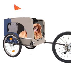 Dog Folding Bike Trailer, Supports 88lbs with 2 Entrances, Safety Flag, Easy to Store