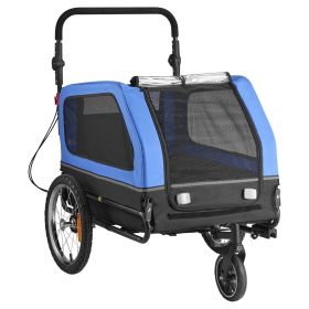 Dog Bike Trailer, Supports up to 88 lbs, 2-in-1 Stroller Cart Carrier, Easy Folding Frame