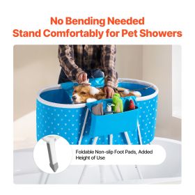 Portable Dog Bathtub, Elevated & Foldable Space-saving Shower Station
