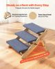 Wooden 3-Step Dog Stairs for Beds & Sofa; 150lbs Load Capacity, Folded Flat Design