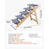 Wooden 5-Step Dog Stairs for Bed & Sofa, 150lbs Load Capacity, Fold Flat Design