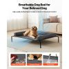 Elevated Large Dog Bed/Cot; Portable with Washable Pillow, Gray