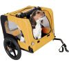 Yellow Foldable Utility Dog Stroller Carrier Bicycle Trailer, Supports 88lbs,