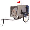 Dog Folding Bike Trailer, Supports 88lbs with 2 Entrances, Safety Flag, Easy to Store