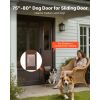 Dog Door for Sliding Glass Door, 75 7/8 - 80 11/16 in Adjustable, Aluminum Alloy Frame