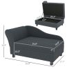 Dog Sofa Bed Couch with Storage, for Small Dogs, Dark Gray