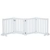 23.5"H Foldable Indoor Dog Fence with Door, 4 Panels Freestanding Support Feet, White