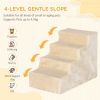 4-Step Stairs for Small Dog; Sofa, Bed, & Couch; Capacity 10 lbs w/ Removable Cover, Beige