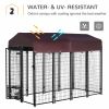 Outdoor Dog Kennel, Welded Wire Steel Fence, Rotating Bowl Holders