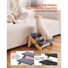 Wooden 2-Step Dog Stairs for Beds & Sofa 110lbs Capacity, Folded Flat Design