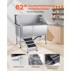 Stainless Steel Dog Washing Station, 62 inch Pet Grooming Tub w/ Ramp