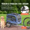 Dog Bike Trailer, Supports up to 100 lbs, 2-in-1 Stroller Cart Carrier, Easy Folding Frame