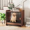 Dog Crate Indoor Furniture with Removable Tray and Lockable Door