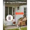Sliding Glass Dog Door, 91 to 96 in Adjustable Aluminum Alloy Frame Small