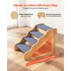 Wooden 4-Step Dog Stairs for High Beds & Sofas, 150lbs Capacity, Non-Slip Surface