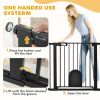 30"-41" Extra Wide X 30" H Dog Gate Barrier with Small Door, Safety Stair Pressure Fit,Black
