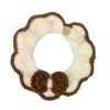 Handmade Knitted Dog Collar White & Brown Bowknot Necklace