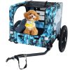 Outdoor Heavy Duty Collapsible Dog Bike Trailer with 16-Inch All-Terrain Wheels & Universal Hitch, blue