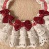Handmade Red Bowknot Retro Lace Dog Collar Necklace 8.2-11.2"