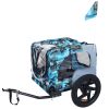 Outdoor Heavy Duty Collapsible Dog Bike Trailer with 16-Inch All-Terrain Wheels & Universal Hitch, blue