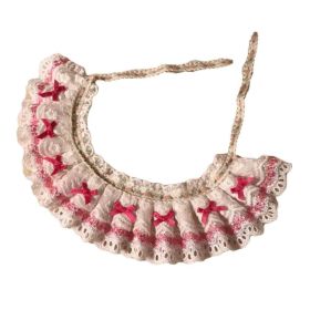 Handmade Pink Bowknot Retro Lace Dog Collar/Necklace 8.2-11.2"