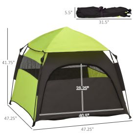 Extra Large Dog Portable Camping Tent with Carrying Bag for Beach Backyard Home in Green