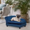 Dog Sofa Bed with Storage, Cushy Couch for Small Dogs, Blue