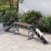 Dog Agility Equipment Ramp with Safety Bar, Non-slip Surface, for Walk & Pause Training