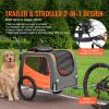 Dog Bike Trailer, Supports up to 66 lbs, 2-in-1 Stroller Cart Bicycle Carrier, Easy Folding Cart Frame