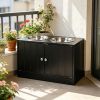 Large Elevated Dog Bowls with Storage Cabinet Containing Large 44L Capacity,